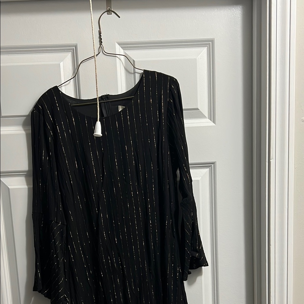 Black Dress with Silver Stripes